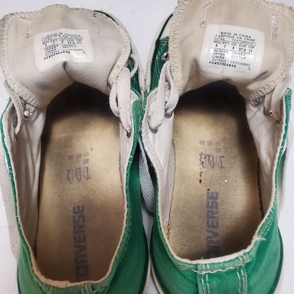 Well Loved Converse All Star Low Top Green Canvas Shoes M5 / W7 - Picture 16 of 16